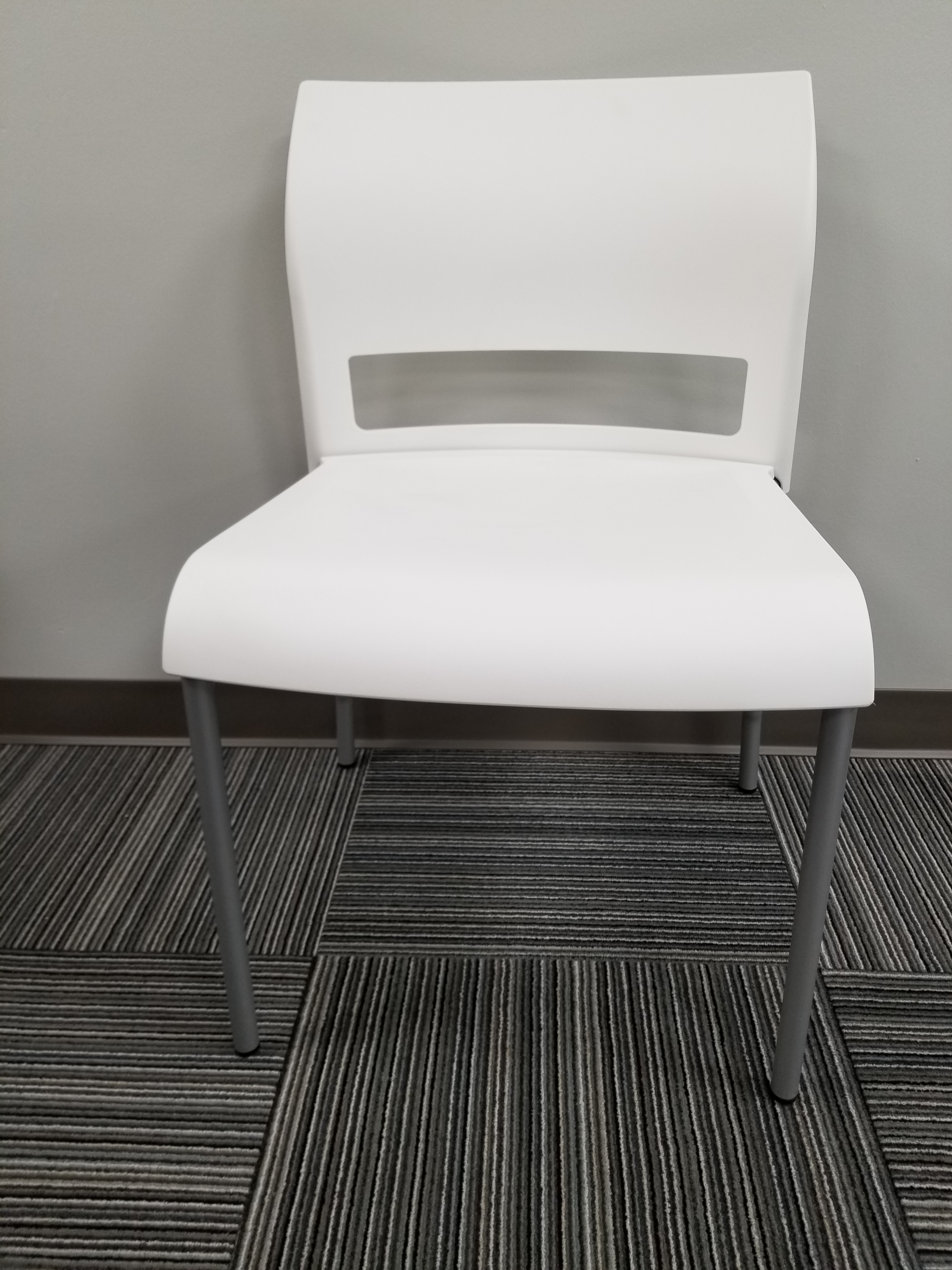 contemporary white plastic steelcase move chair